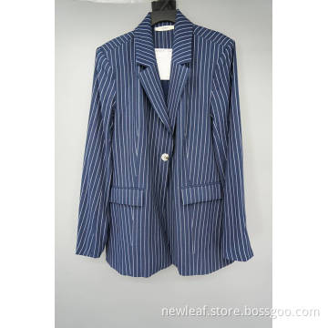 Light Weight Flexible Striped Pattern Women Blazer